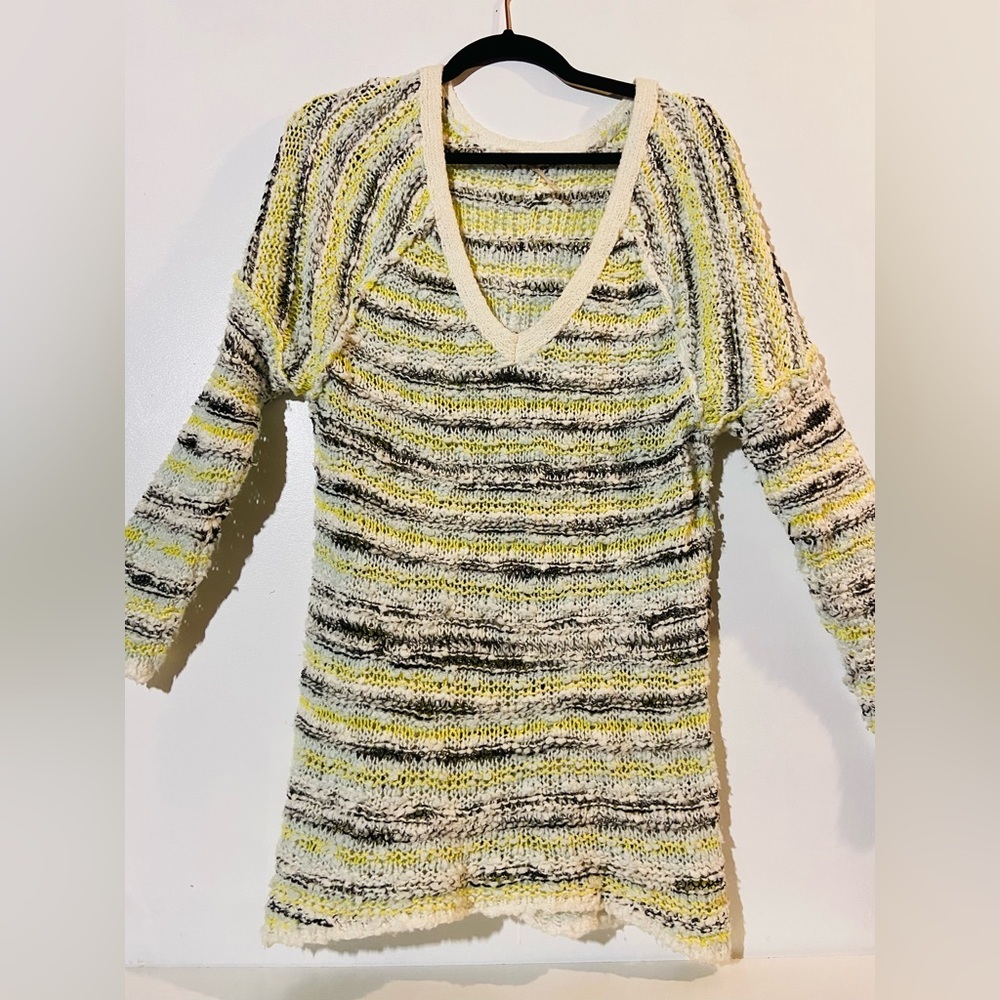 Free people open knit v neck sweater y2k vintage